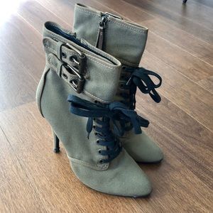 Balmain Green Military Boots